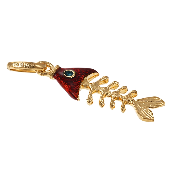 Anhänger, 18K, Gelbgold, Emaille