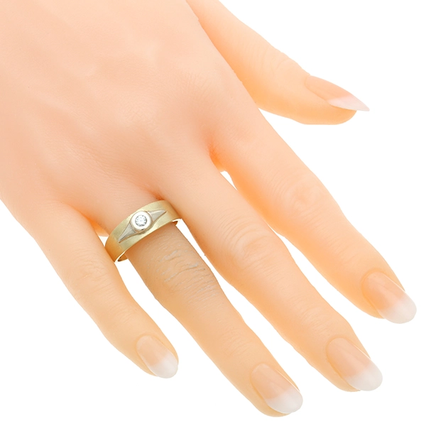 Diamantring, 14K, Gelb-/Weißgold, Brillant 0,13 ct