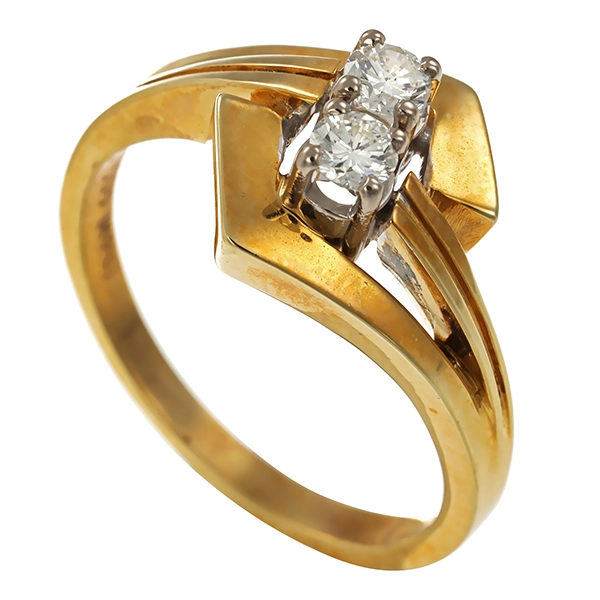 Diamantring, 14K, Gelbgold, Brillanten 0,20 ct