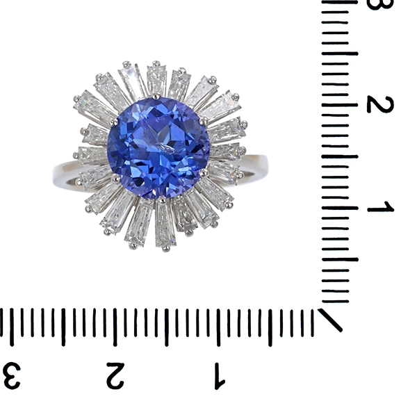 Ring, 18K, Weißgold, Diamanten, Tansanit