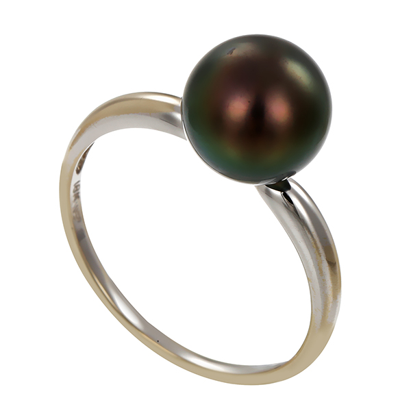 Ring, 18K, Weißgold, Perle