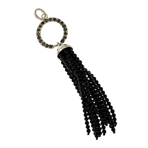 Anhänger, 18K, Weißgold, Diamanten, Onyx