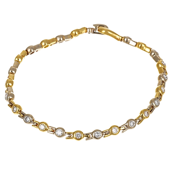 Armband, 18K, Gelb-/Weißgold, 28 Brillanten