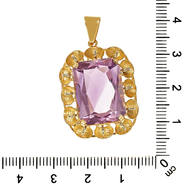 Anhänger, 14K, Gelb-/Weißgold, Amethyst