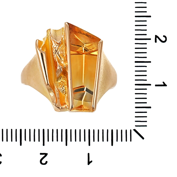 Ring, 14K, Gelbgold, Citrin