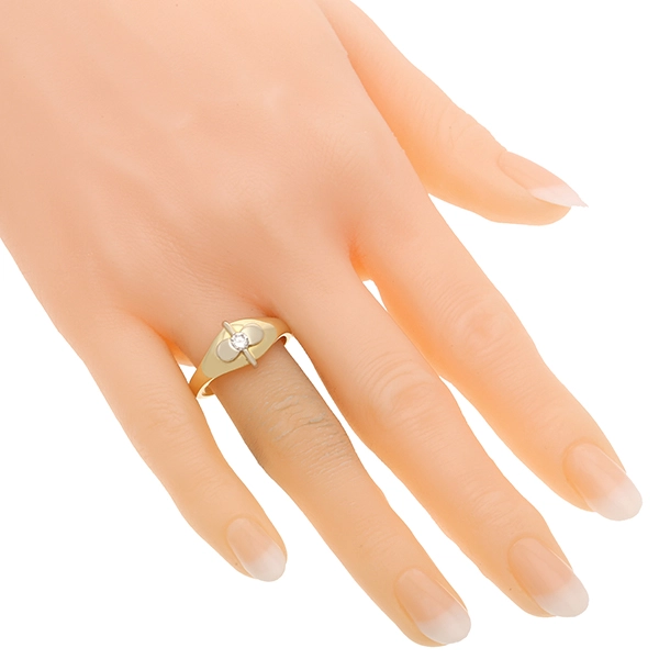 Diamantring, 18K, Gelb-/Weißgold, Brillant 0,15 ct