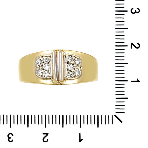 Diamantring, 14K, Gelb-/Weißgold, Brillanten