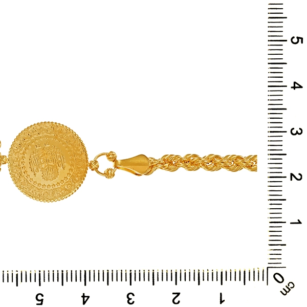 Armband, 14K/22K, Gelbgold, Kordel-