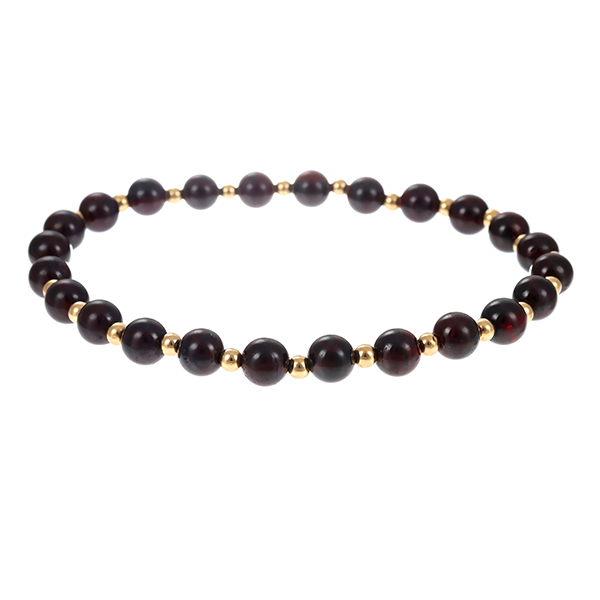 Schmucksteinarmband, 14K, Gelbgold, Granat