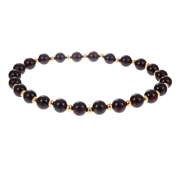 Schmucksteinarmband, 14K, Gelbgold, Granat