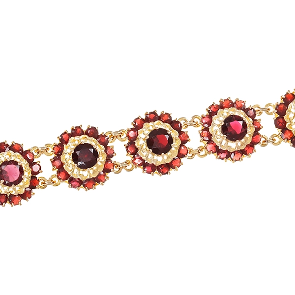 Armband, 8K, Gelbgold, Granate