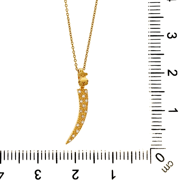 Collier, 18K, Gelbgold, Zirkonia