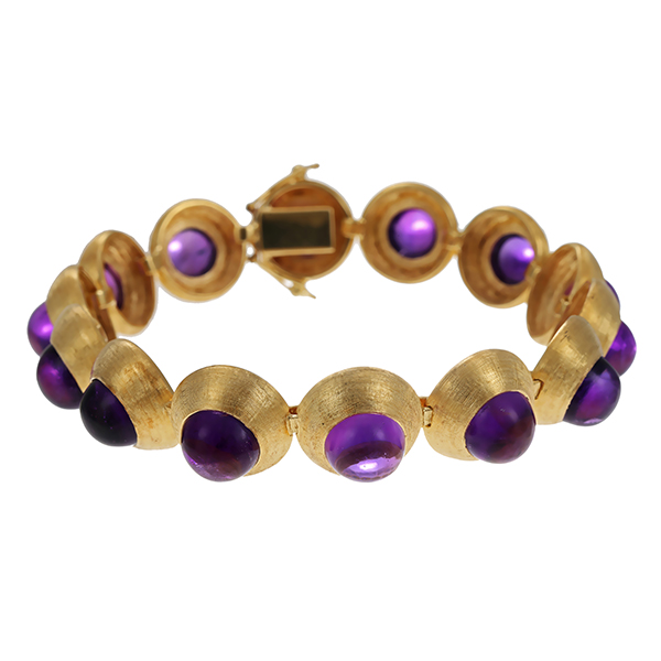 Armband, 14K, Gelbgold, Amethyst