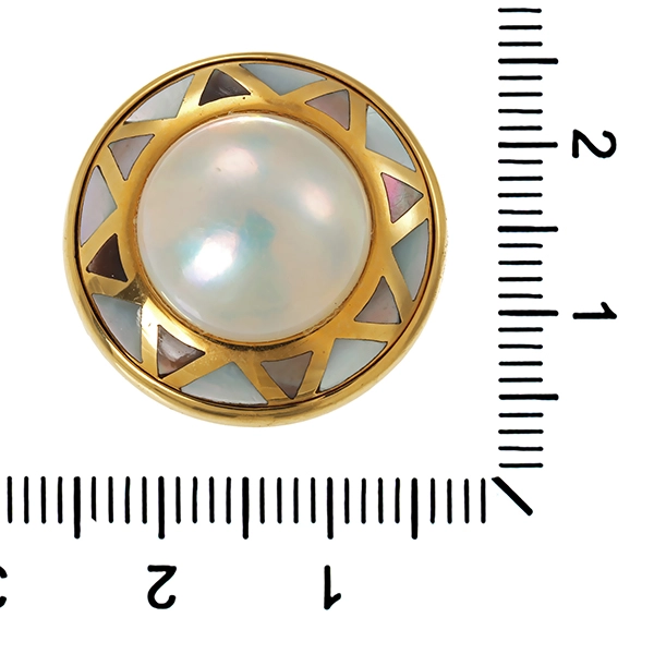 Ring, 18K, Gelbgold, Perlmutt, Perle