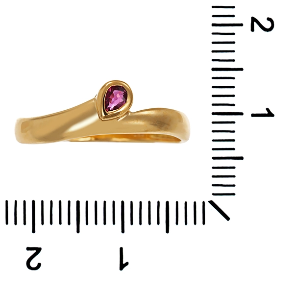 Ring, 18K, Gelbgold, Rubin