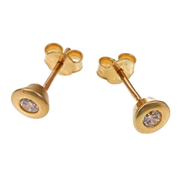 Ohrstecker, 14K, Gelbgold, Zirkonia