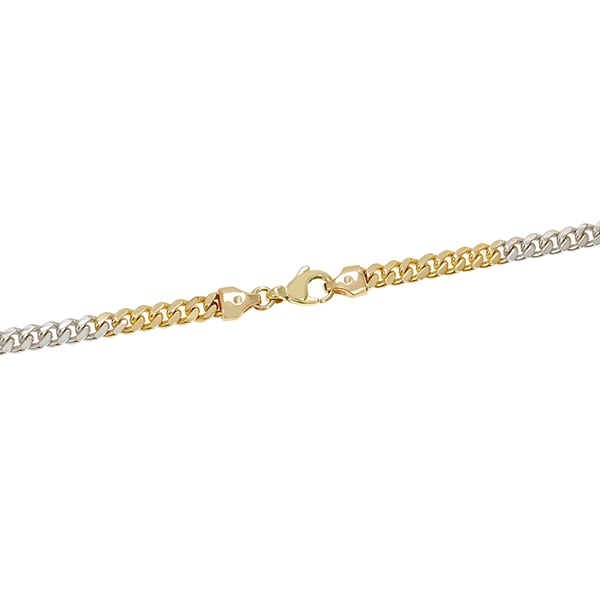 Kette, 14K, Gelb-/Weißgold, Panzer