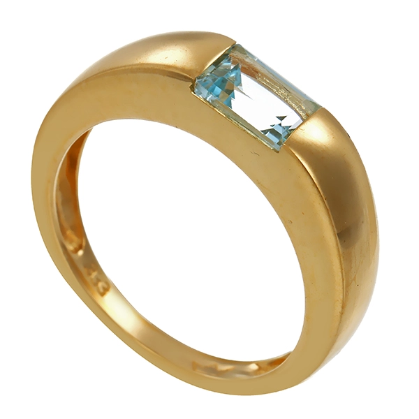 Ring, 8K, Gelbgold, Topas blau