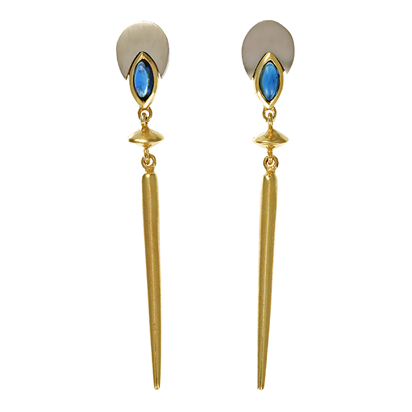 Steckhänger, 14K, Gelb-/Weißgold, Saphire