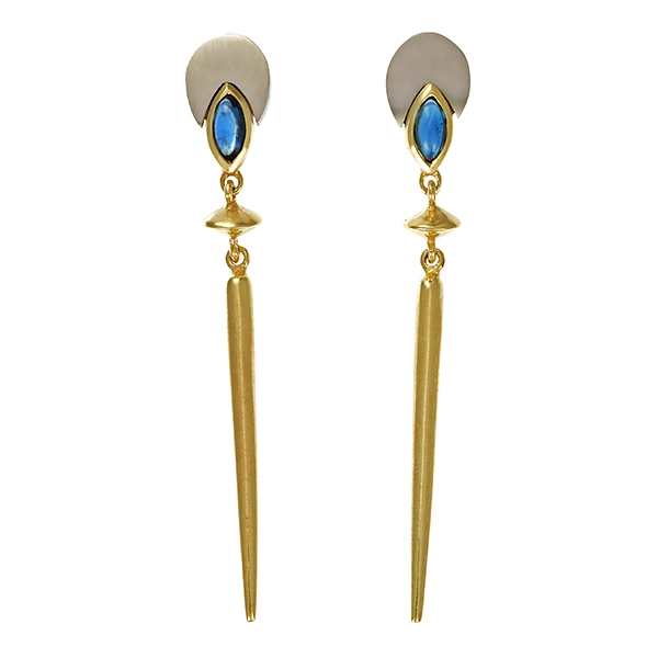 Steckhänger, 14K, Gelb-/Weißgold, Saphire