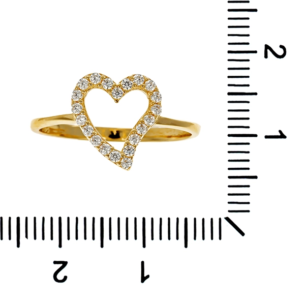 Ring, 14K, Gelbgold, Zirkonia