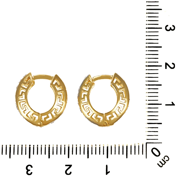 Creolen, 14K, Gelb-/Weißgold, Zirkonia