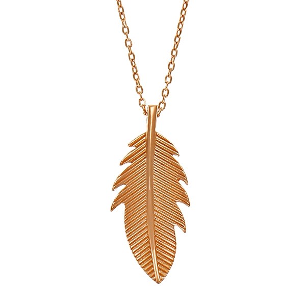 Collier, 18K, Rotgold, Feder