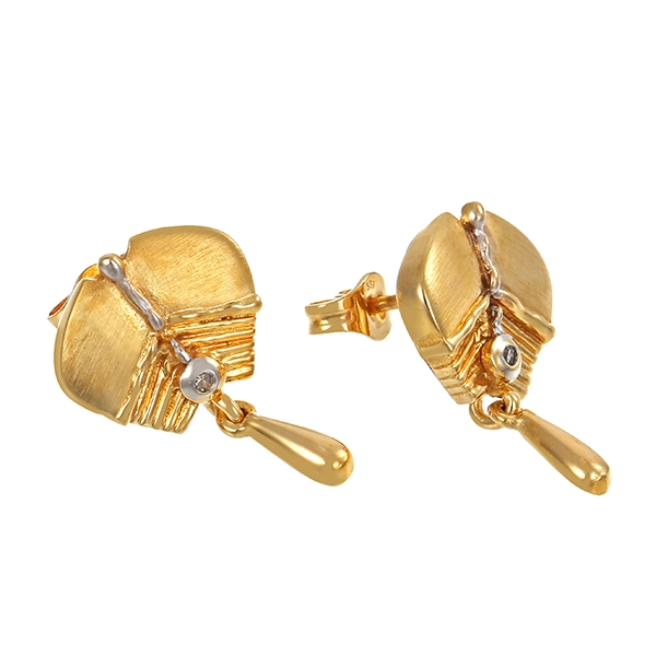 Steckhänger, 8K, Gelb-/Weißgold, Diamanten