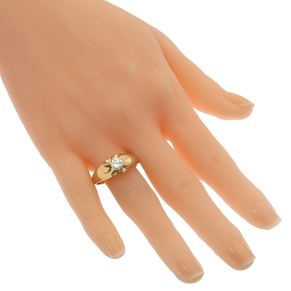 Herrenring, 18K, Gelbgold, Brillant 0,70 ct