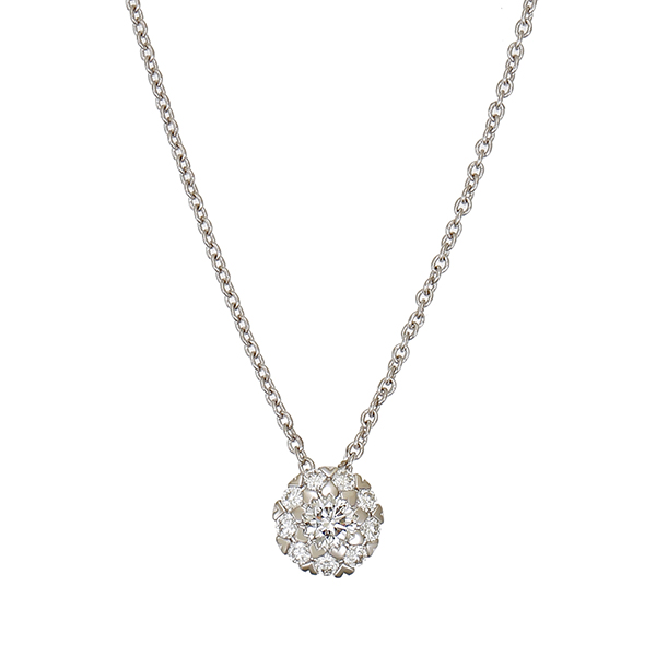 Collier, 18K, Weißgold, Brillanten