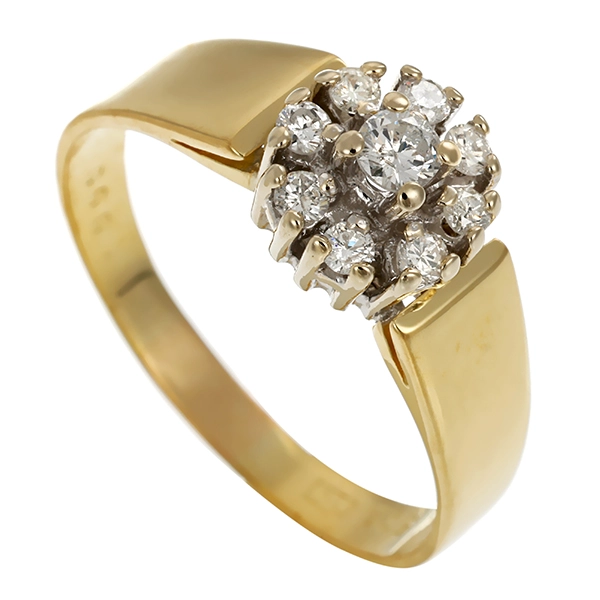 Diamantring, 14K, Gelb-/Weißgold, Brillanten 0,25 ct