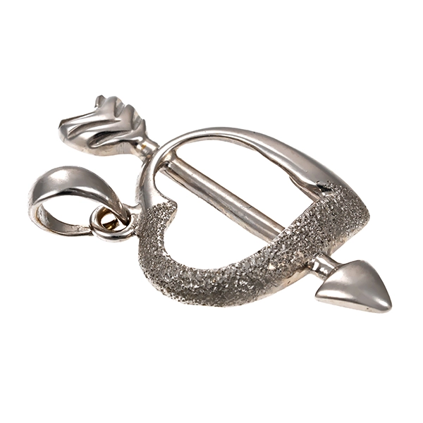 Anhänger, 18K, Weißgold, Herz