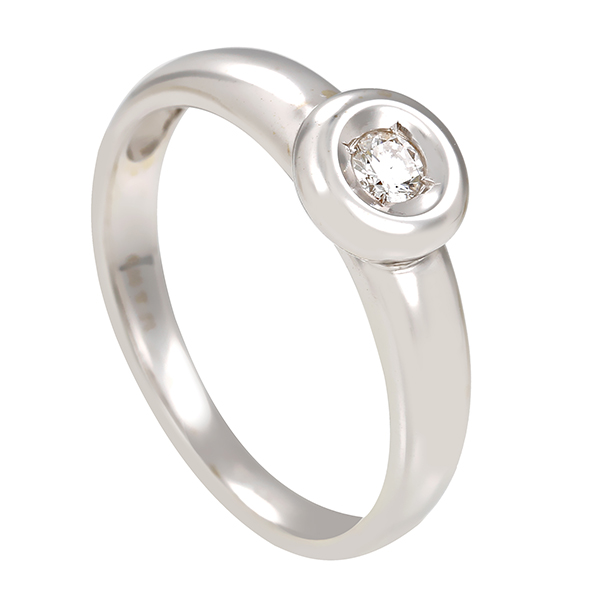 Diamantring, 14K, Weißgold, Brillant 0,10 ct