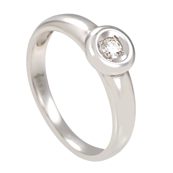 Diamantring, 14K, Weißgold, Brillant 0,10 ct