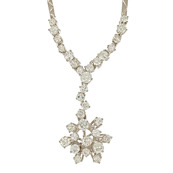 Collier, 14K, Weißgold, Brillanten