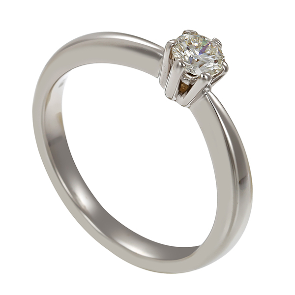 Brillantring, 14K, Weißgold, 1 Brillant 0,25ct