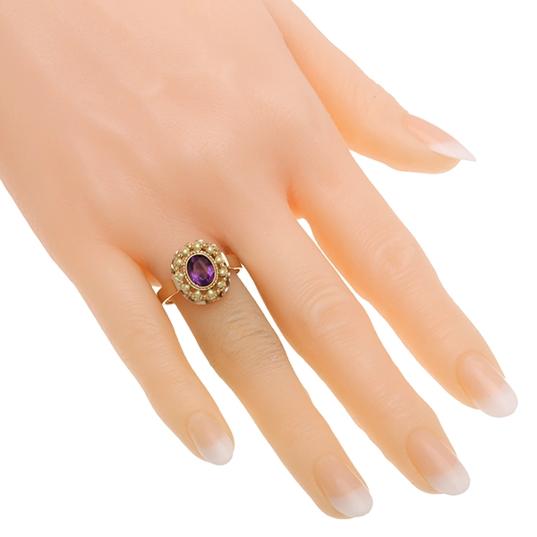 Ring, 14K, Gelbgold, Amethyst