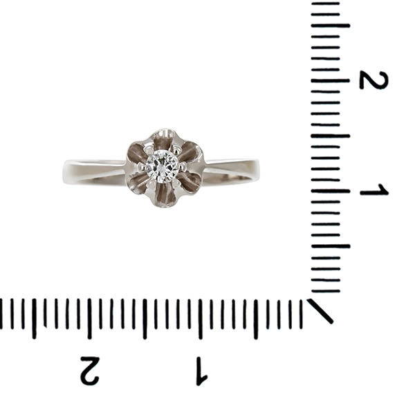 Diamantring, 14K, Weißgold, Brillant 0,10 ct