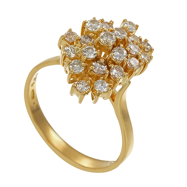 Diamantring, 18K, Gelbgold, Brillanten 1,00 ct