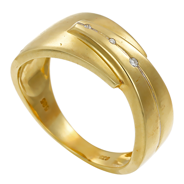 Diamantring, 14K, Gelbgold, Diamant