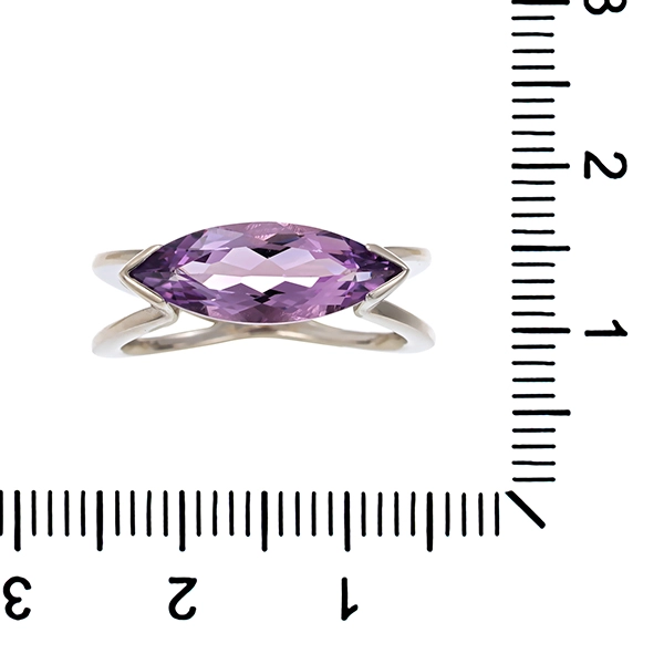 Ring, 14K, Weißgold, Amethyst