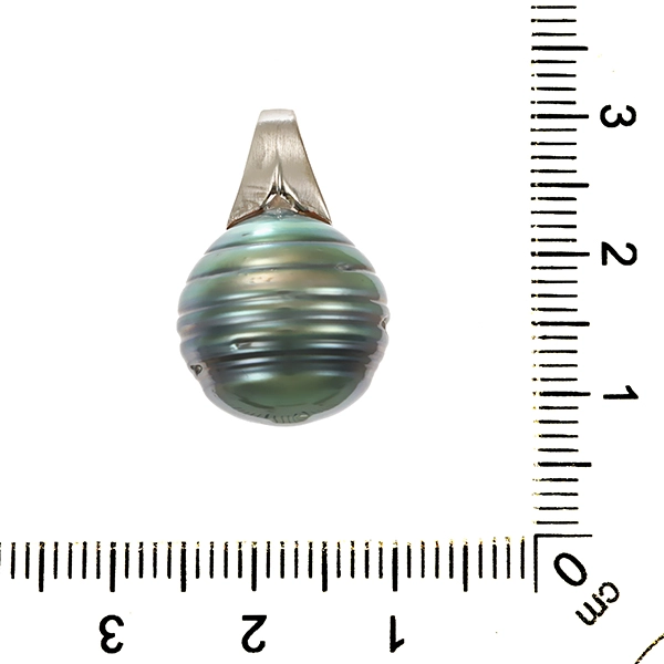 Anhänger, 14K, Weißgold, Perle