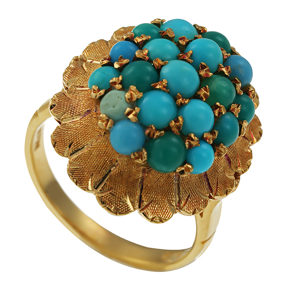 Ring, 18K, Gelbgold, Türkise