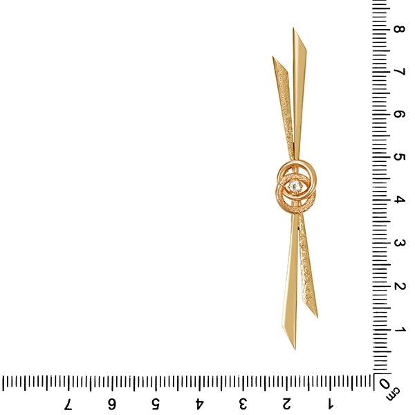 Brosche, 14K, Gelb-/Rotgold, Diamant
