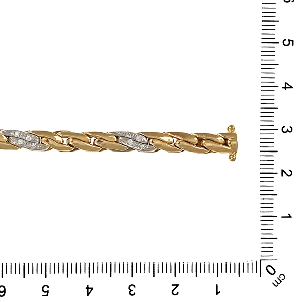 Armband, 14K, Gelb-/Weißgold, Brillanten
