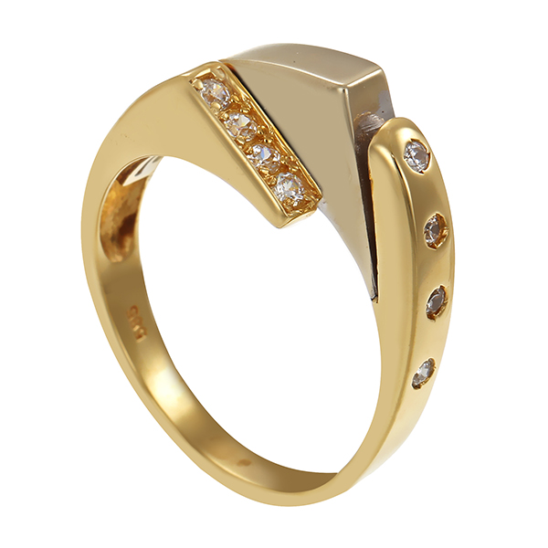 Ring, 14K, Gelbgold, Zirkonia