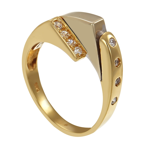 Ring, 14K, Gelbgold, Zirkonia