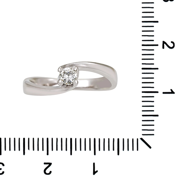 Diamantring, 18K, Weißgold, Brillant 0,15 ct