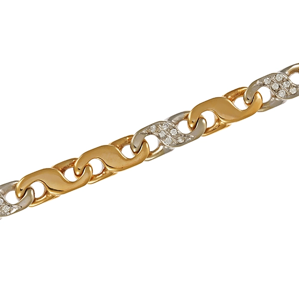 Armband, 14K, Gelb-/Weißgold, Brillanten