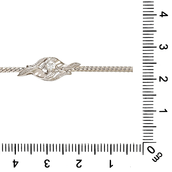 Armband, 8K, Weißgold, Zirkonia
